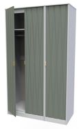 Las Vegas White and Green 3 Door Tall Triple Wardrobe