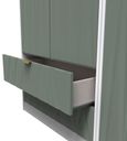 Las Vegas White and Green 3 Door Tall Triple Wardrobe - LHF 2 Drawers
