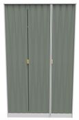 Las Vegas White and Green 3 Door Tall Triple Wardrobe