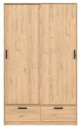 Line Oak Effect 2 Door 2 Drawer Sliding Wardrobe