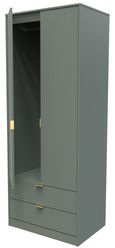 Linear Green 2 Door 2 Drawer Tall Wardrobe