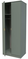 Linear Green 2 Door Plain Tall Wardrobe