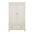 Loire Wardrobe - 2 Door - 1 Drawer - White