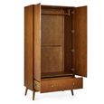 Lowry Double Wardrobe - 2 Door - 1 Drawer - Cherry Wood - Retro Style