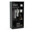 Lynx Combi Wardrobe - 3 Door - 2 Drawer - Black Gloss