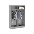 Lynx Sliding Mirror Wardrobe - 2 Door - Grey Gloss