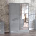 Lynx Sliding Mirror Wardrobe - 2 Door - Grey Gloss