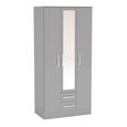 Lynx Combi Wardrobe - 3 Door - 2 Drawer - Grey Gloss