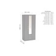 Lynx Combi Wardrobe - 3 Door - 2 Drawer - Grey Gloss