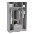 Lynx Combi Wardrobe - 4 Door 2 Drawer - Grey Gloss