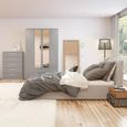 Lynx Combi Wardrobe - 4 Door 2 Drawer - Grey Gloss