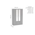 Lynx Combi Wardrobe - 4 Door 2 Drawer - Grey Gloss