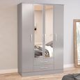 Lynx Combi Wardrobe - 4 Door 2 Drawer - Grey Gloss