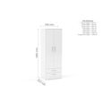 Lynx Double Wardrobe - 2 Door 2 Drawer - White Gloss