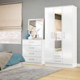 Lynx Combi Wardrobe - 3 Door - 2 Drawer - White Gloss