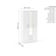 Lynx Combi Wardrobe - 3 Door - 2 Drawer - White Gloss