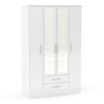 Lynx Combi Wardrobe - 4 Door 2 Drawer - White Gloss