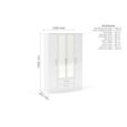 Lynx Combi Wardrobe - 4 Door 2 Drawer - White Gloss