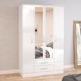 Lynx Combi Wardrobe - 4 Door 2 Drawer - White Gloss