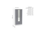 Lynx Combi Wardrobe - 3 Door - 2 Drawer - White and Grey Gloss