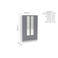 Lynx Combi Wardrobe - 4 Door 2 Drawer - White and Grey Gloss