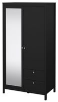 Madrid Black 2 Door Combi Wardrobe