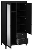 Madrid Black 2 Door Combi Wardrobe