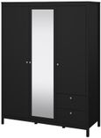 Madrid Black 3 Door Combi Wardrobe