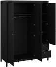 Madrid Black 3 Door Combi Wardrobe