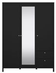 Madrid Black 3 Door Combi Wardrobe