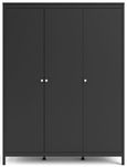 Madrid Black 3 Door Triple Wardrobe