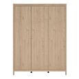 Madrid Jackson Hickory Oak 3 Door Wardrobe