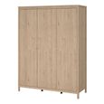 Madrid Jackson Hickory Oak 3 Door Wardrobe