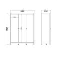 Madrid Jackson Hickory Oak 3 Door Wardrobe