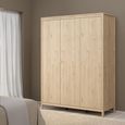 Madrid Jackson Hickory Oak 3 Door Wardrobe