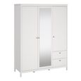 Madrid White 2 Door Mirrored Wardrobe with 2 Drawers