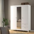 Madrid White 2 Door Mirrored Wardrobe with 2 Drawers