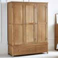 Mallory Wardrobe - 3 Door - 2 Drawer - Oak