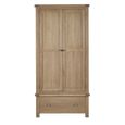 Memphis Double Wardrobe - 2 Door - 1 Drawer - Oak Effect