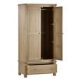 Memphis Double Wardrobe - 2 Door - 1 Drawer - Oak Effect