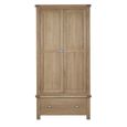 Memphis Double Wardrobe - 2 Door - 1 Drawer - Oak Effect