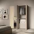 Meridian Cream and Walnut Wardrobe