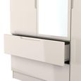 Milan Cashmere Gloss 3 Door Tall Combi Wardrobe - 1 Mirror and LHF 2 Drawers