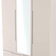 Milan Cashmere Gloss 3 Door Tall Combi Wardrobe - 1 Mirror and LHF 2 Drawers