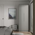 Milan Grey 2 Door Plain Tall Wardrobe