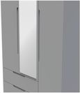 Milan Grey 3 Door Tall Combi Wardrobe - 1 Mirror and LHF 2 Drawers