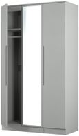 Milan Grey 3 Door Tall Triple Wardrobe - 1 Mirror
