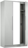 Milan Grey 3 Door Tall Triple Wardrobe - 1 Mirror