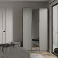 Milan Grey 3 Door Tall Triple Wardrobe - 1 Mirror