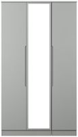 Milan Grey 3 Door Tall Triple Wardrobe - 1 Mirror
